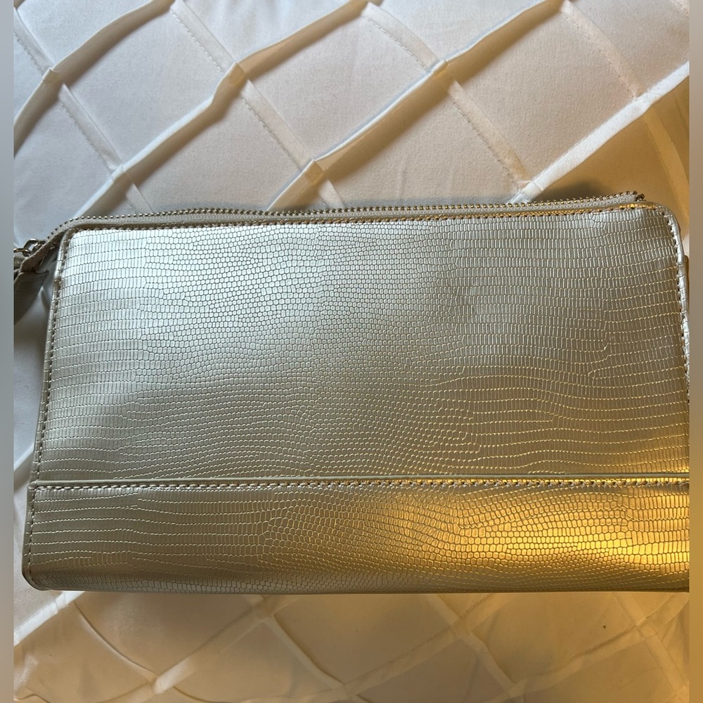 Guess Shimmering Gold Wristlet Clutch